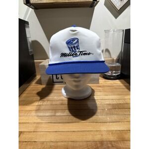 Miller Light Hat Adjustable Snapback White‎ All Embroidered Vtg 90s Rope Beer